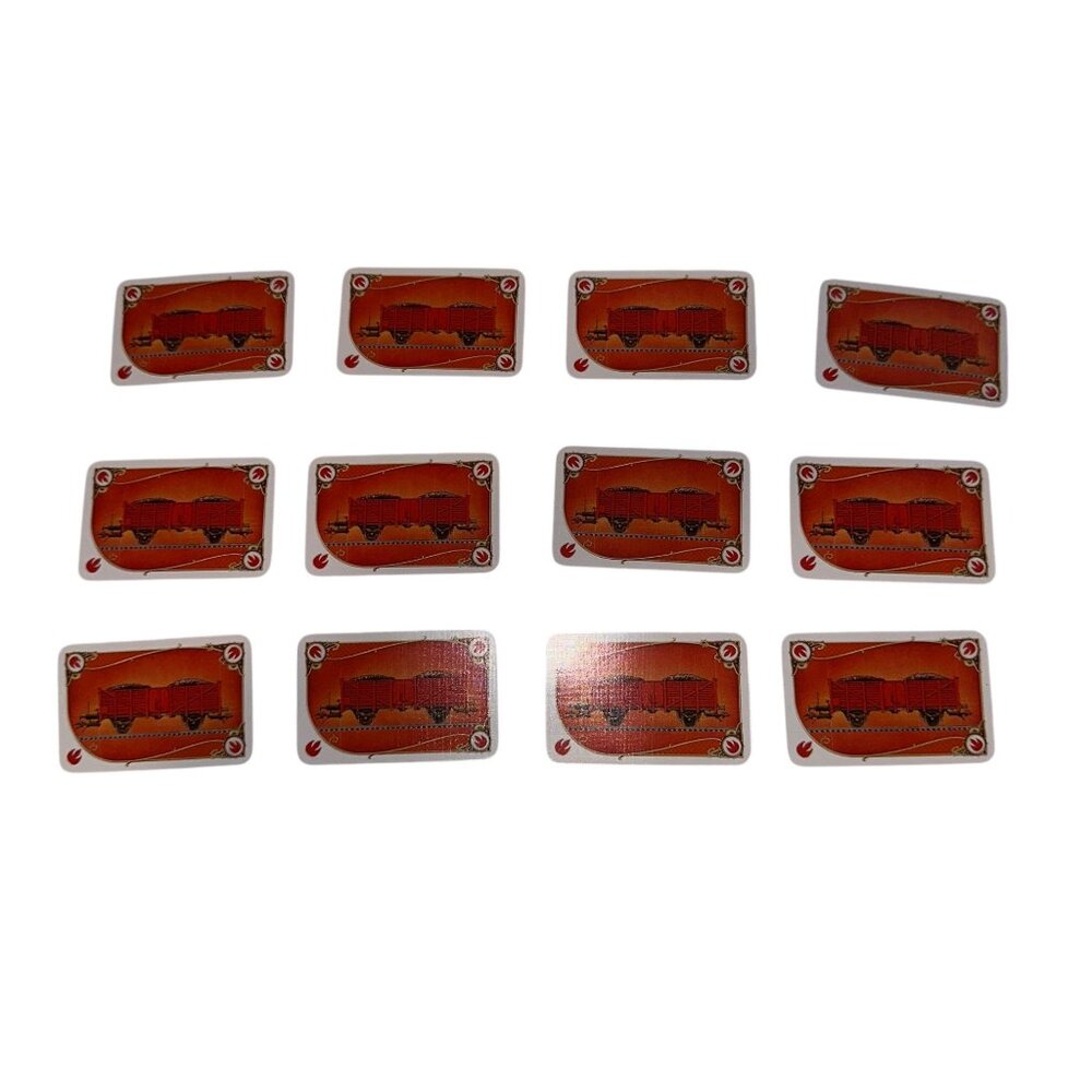 Days of Wonder Ticket to Ride Set of 12 Red Coal Car Train Cards Replacement